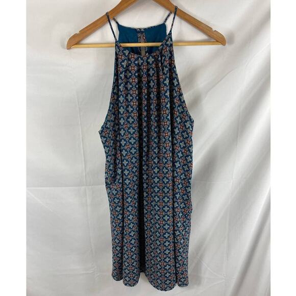 Lush Halter Neckline Chiffon Patterned Dress Size Medium - Picture 1 of 3